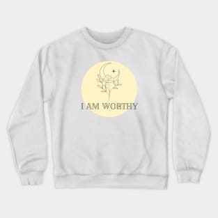 Affirmation Collection - I Am Worthy (Yellow) Crewneck Sweatshirt